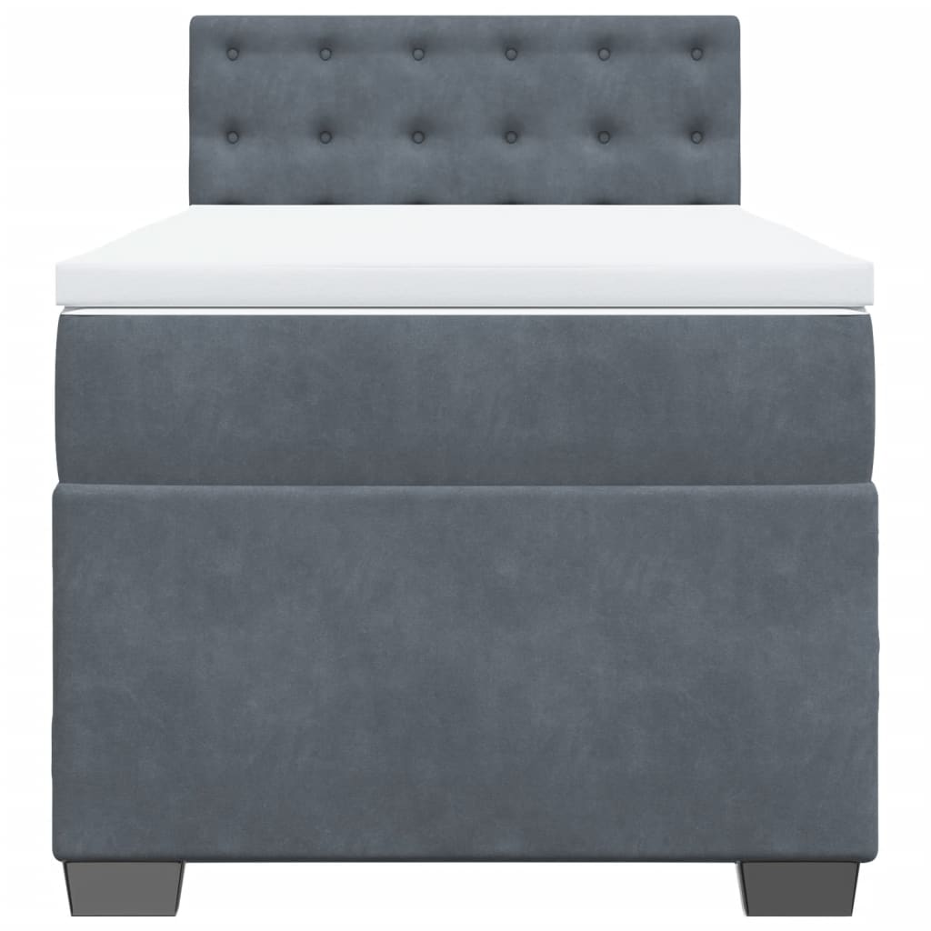 Boxspring met matras fluweel donkergrijs 90x200 cm is nu te koop bij PeponiXL, paradijselijk wonen!