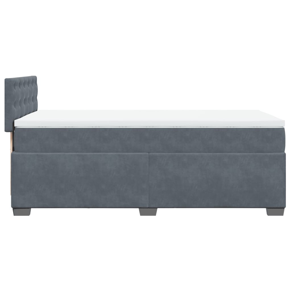 Boxspring met matras fluweel donkergrijs 90x200 cm is nu te koop bij PeponiXL, paradijselijk wonen!