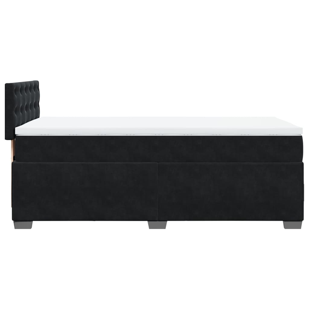 Boxspring met matras fluweel zwart 90x200 cm is nu te koop bij PeponiXL, paradijselijk wonen!