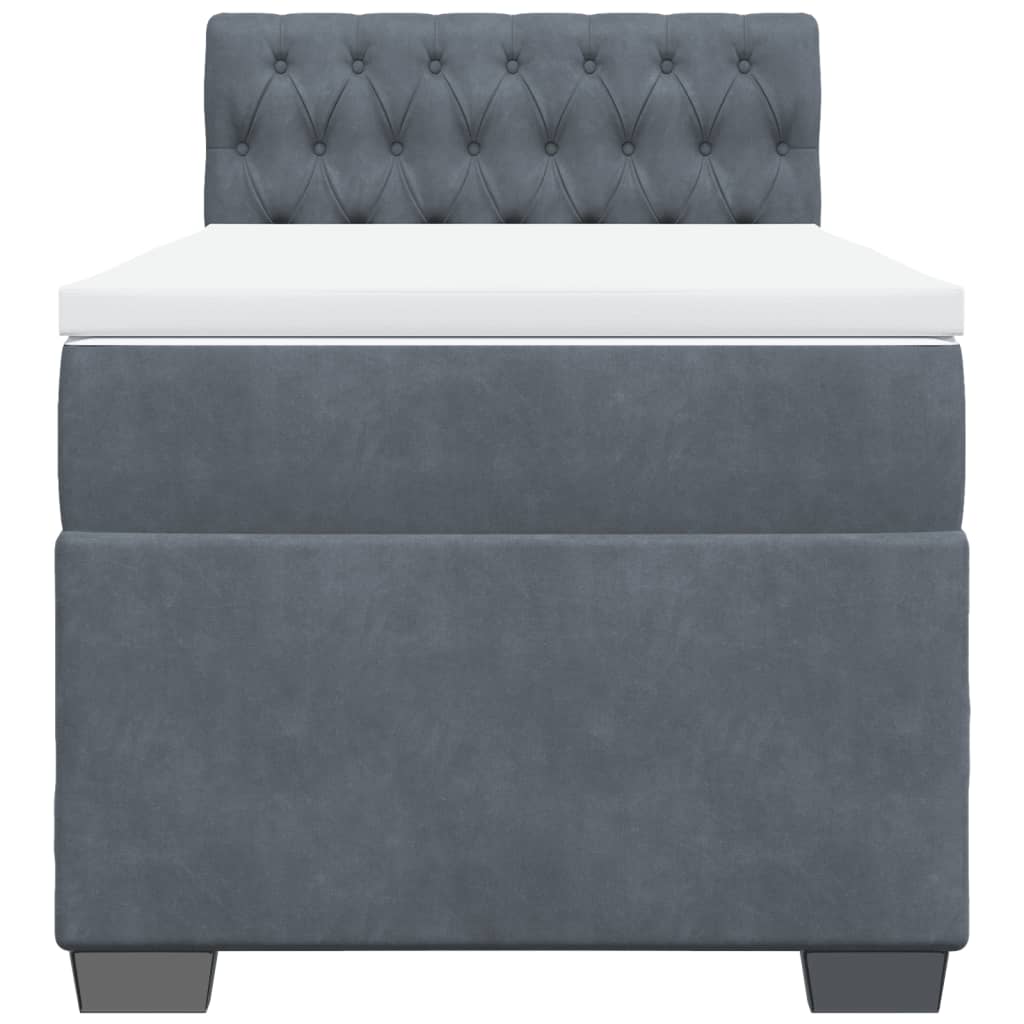 Boxspring met matras fluweel donkergrijs 90x200 cm is nu te koop bij PeponiXL, paradijselijk wonen!