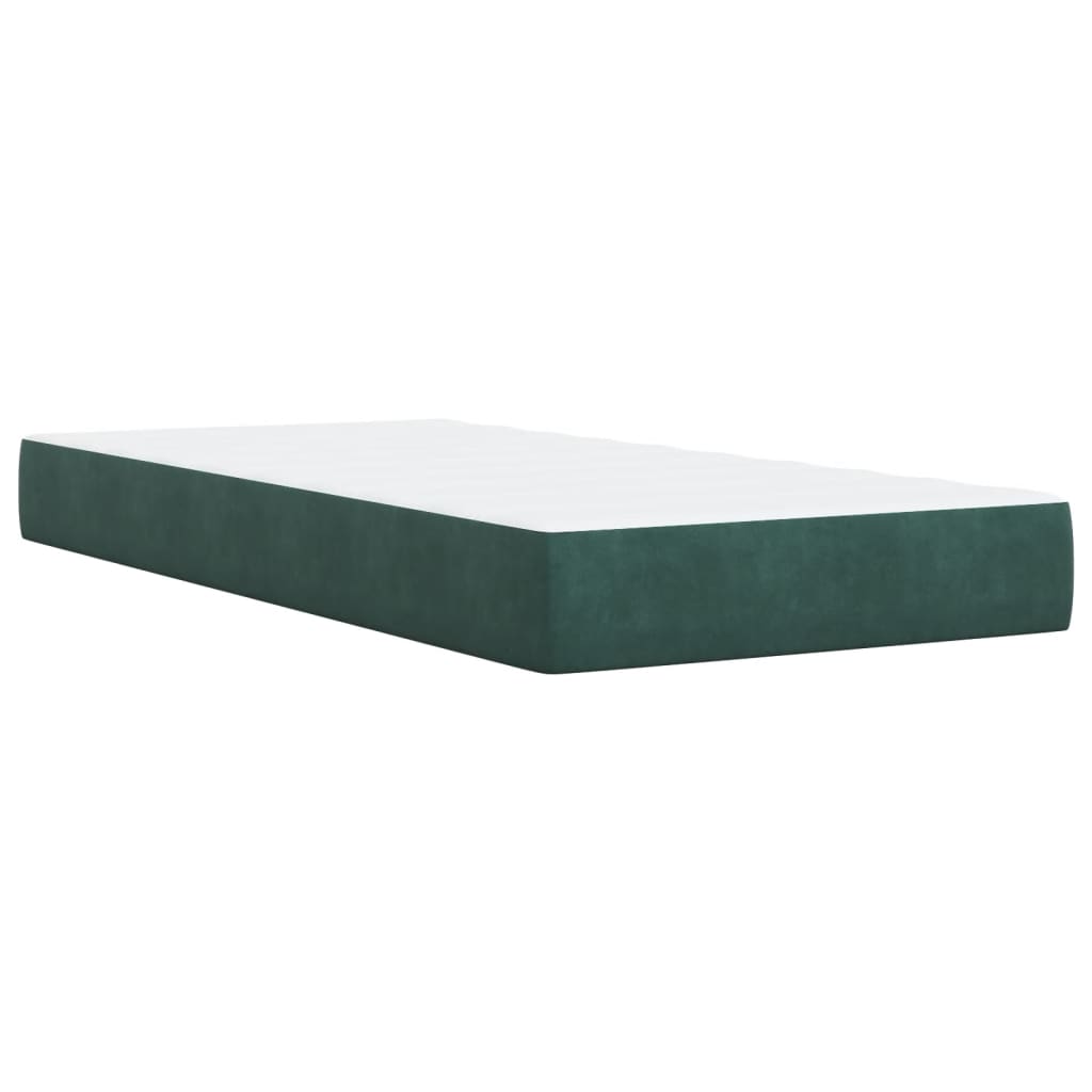 Boxspring met matras fluweel donkergroen 90x200 cm is nu te koop bij PeponiXL, paradijselijk wonen!
