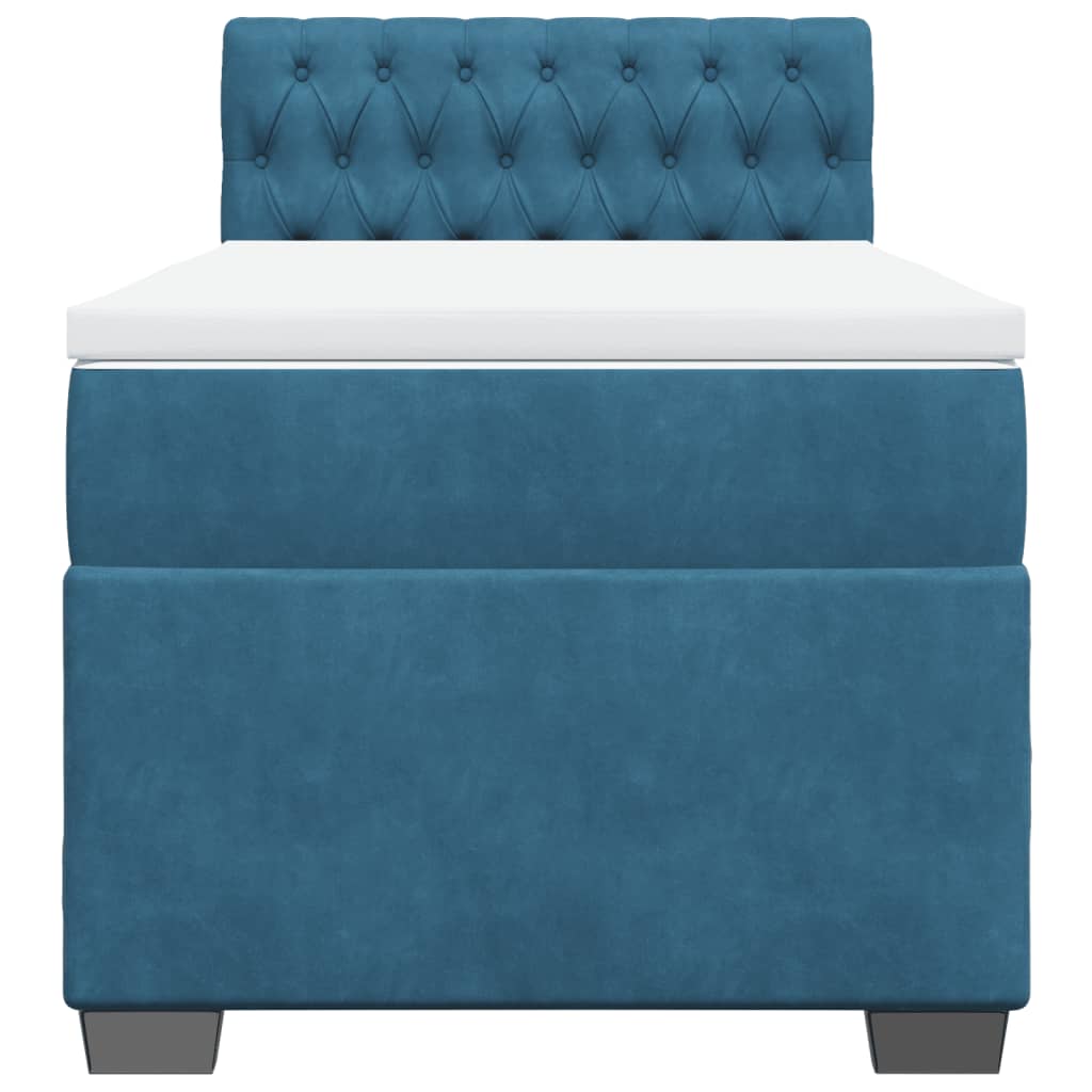 Boxspring met matras fluweel donkerblauw 90x200 cm is nu te koop bij PeponiXL, paradijselijk wonen!