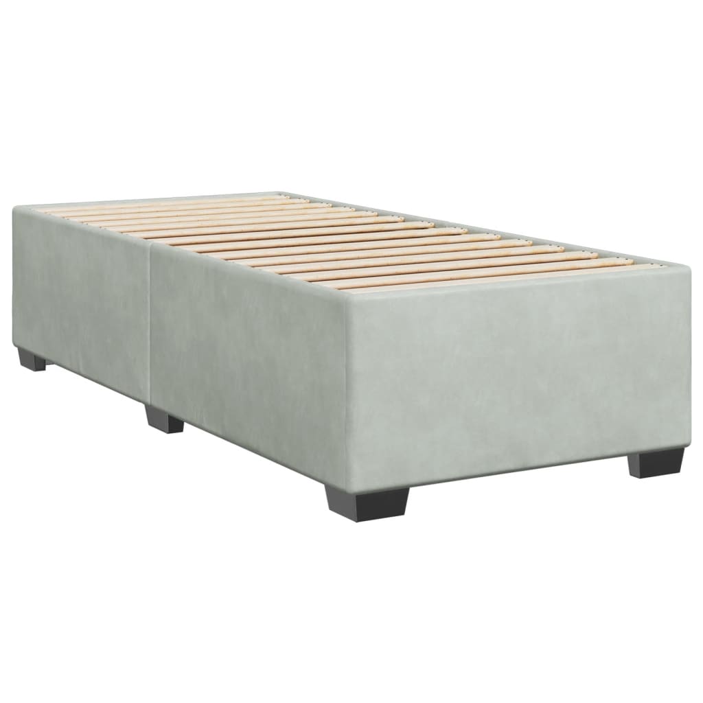 Boxspring met matras fluweel lichtgrijs 90x200 cm is nu te koop bij PeponiXL, paradijselijk wonen!