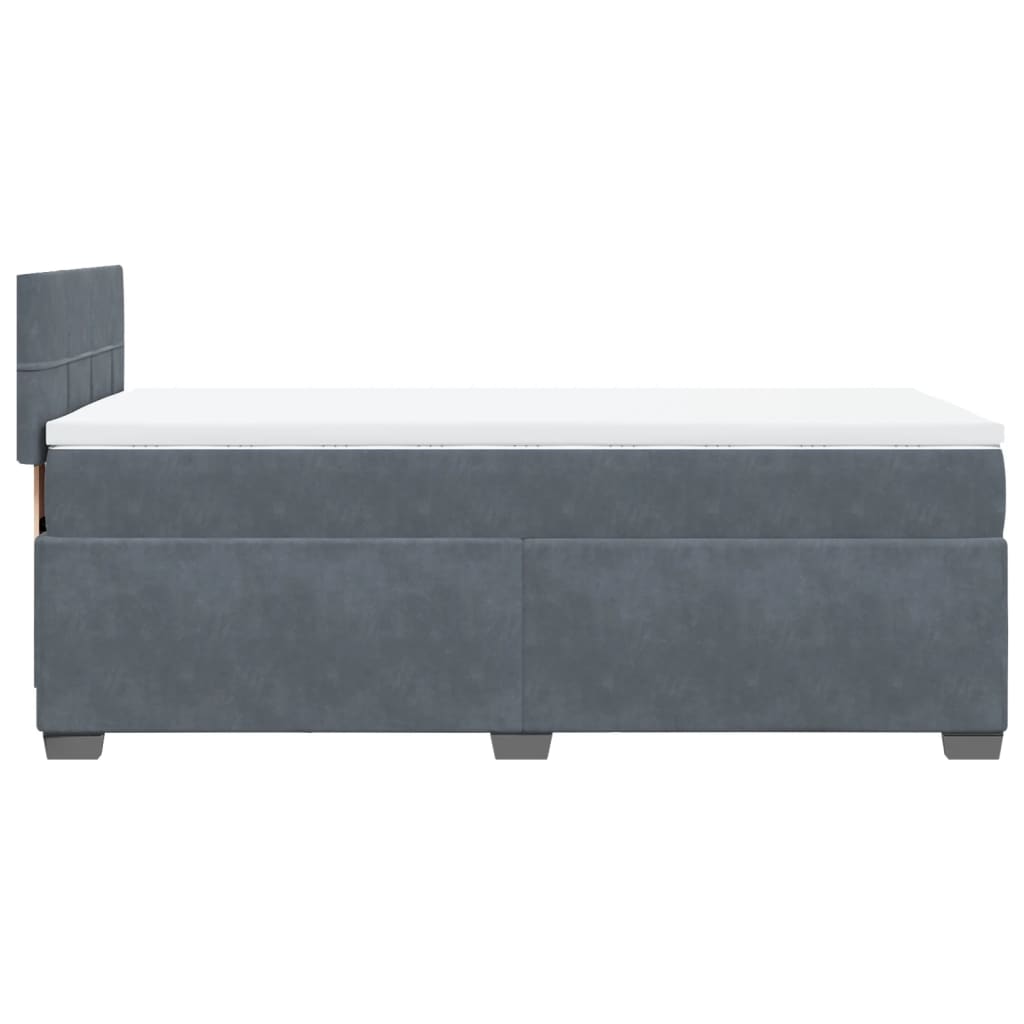 Boxspring met matras fluweel donkergrijs 90x200 cm is nu te koop bij PeponiXL, paradijselijk wonen!