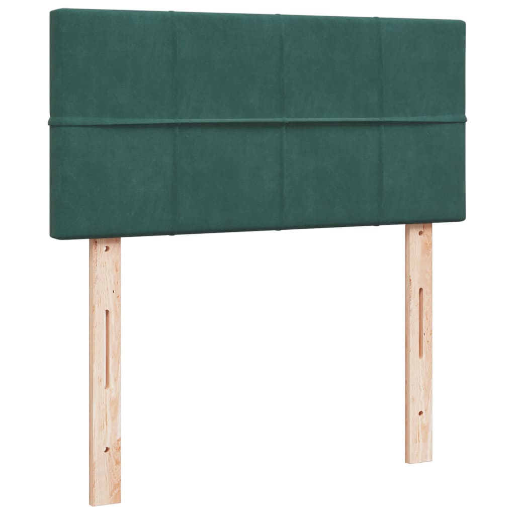 Boxspring met matras fluweel donkergroen 90x200 cm is nu te koop bij PeponiXL, paradijselijk wonen!
