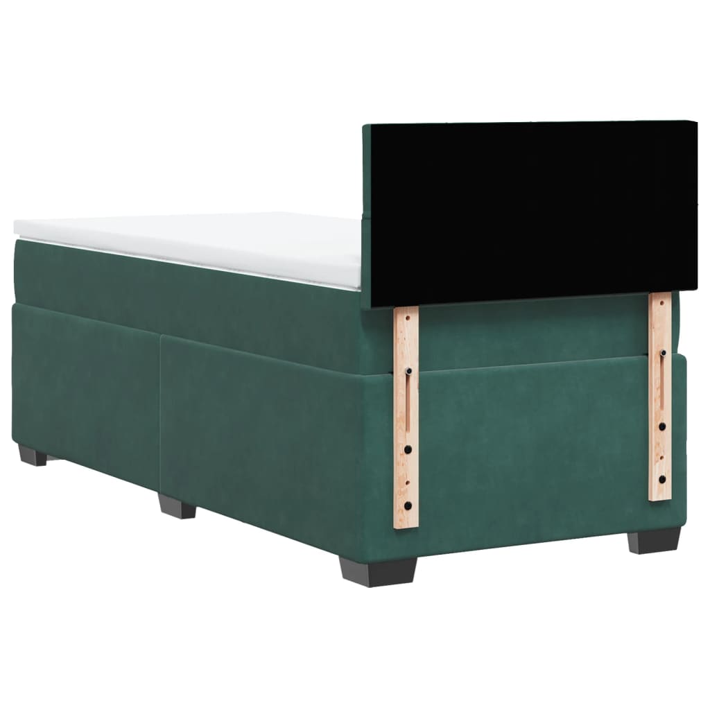 Boxspring met matras fluweel donkergroen 90x200 cm is nu te koop bij PeponiXL, paradijselijk wonen!