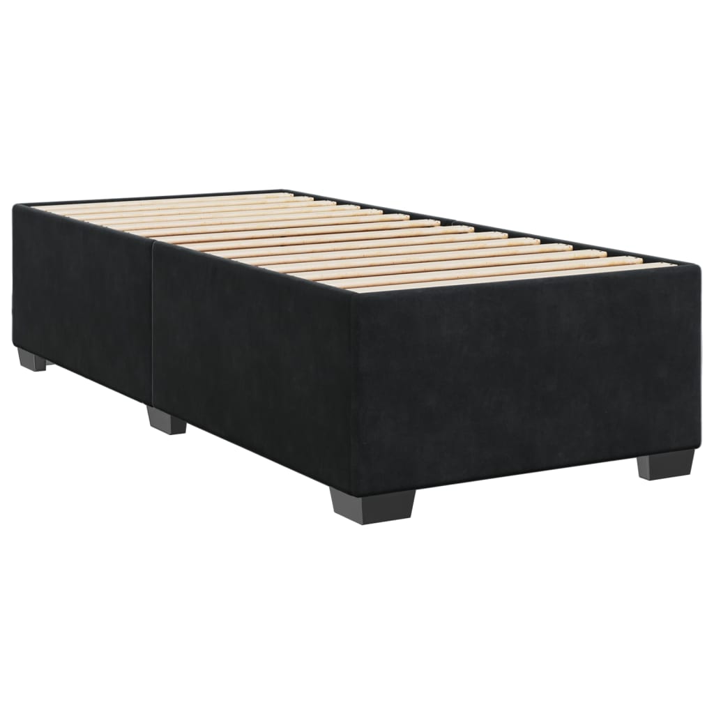 Boxspring met matras fluweel zwart 100x200 cm is nu te koop bij PeponiXL, paradijselijk wonen!