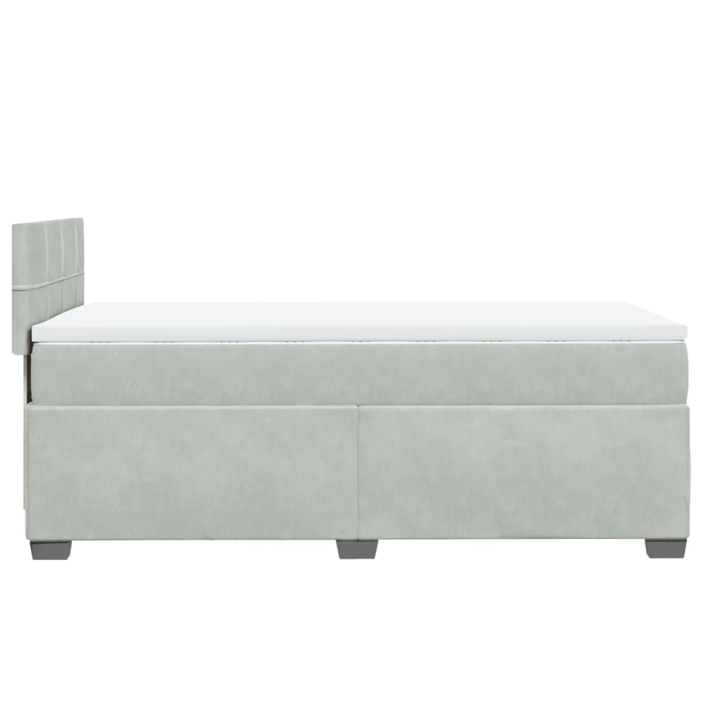 Boxspring met matras fluweel lichtgrijs 100x200 cm is nu te koop bij PeponiXL, paradijselijk wonen!
