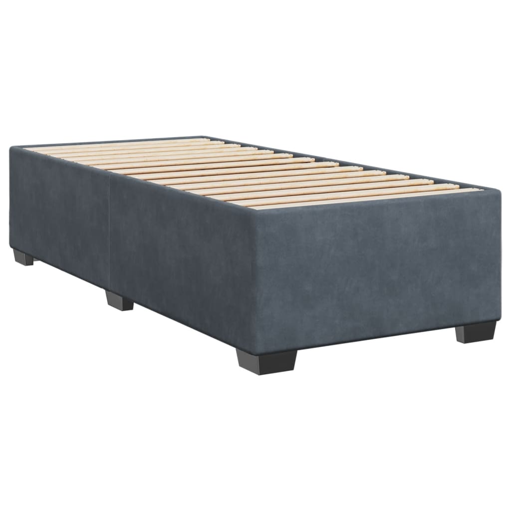 Boxspring met matras fluweel donkergrijs 100x200 cm is nu te koop bij PeponiXL, paradijselijk wonen!