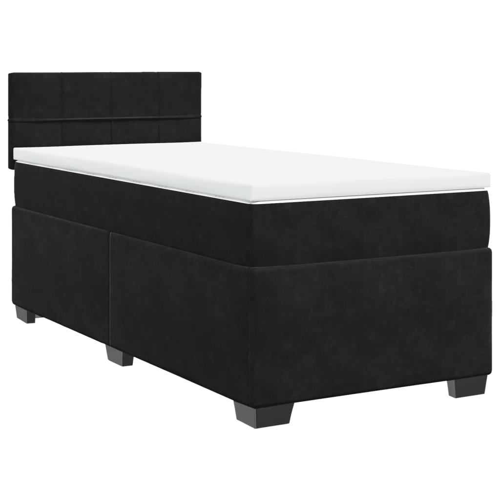 Boxspring met matras fluweel zwart 100x200 cm is nu te koop bij PeponiXL, paradijselijk wonen!