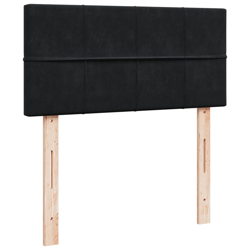 Boxspring met matras fluweel zwart 100x200 cm is nu te koop bij PeponiXL, paradijselijk wonen!