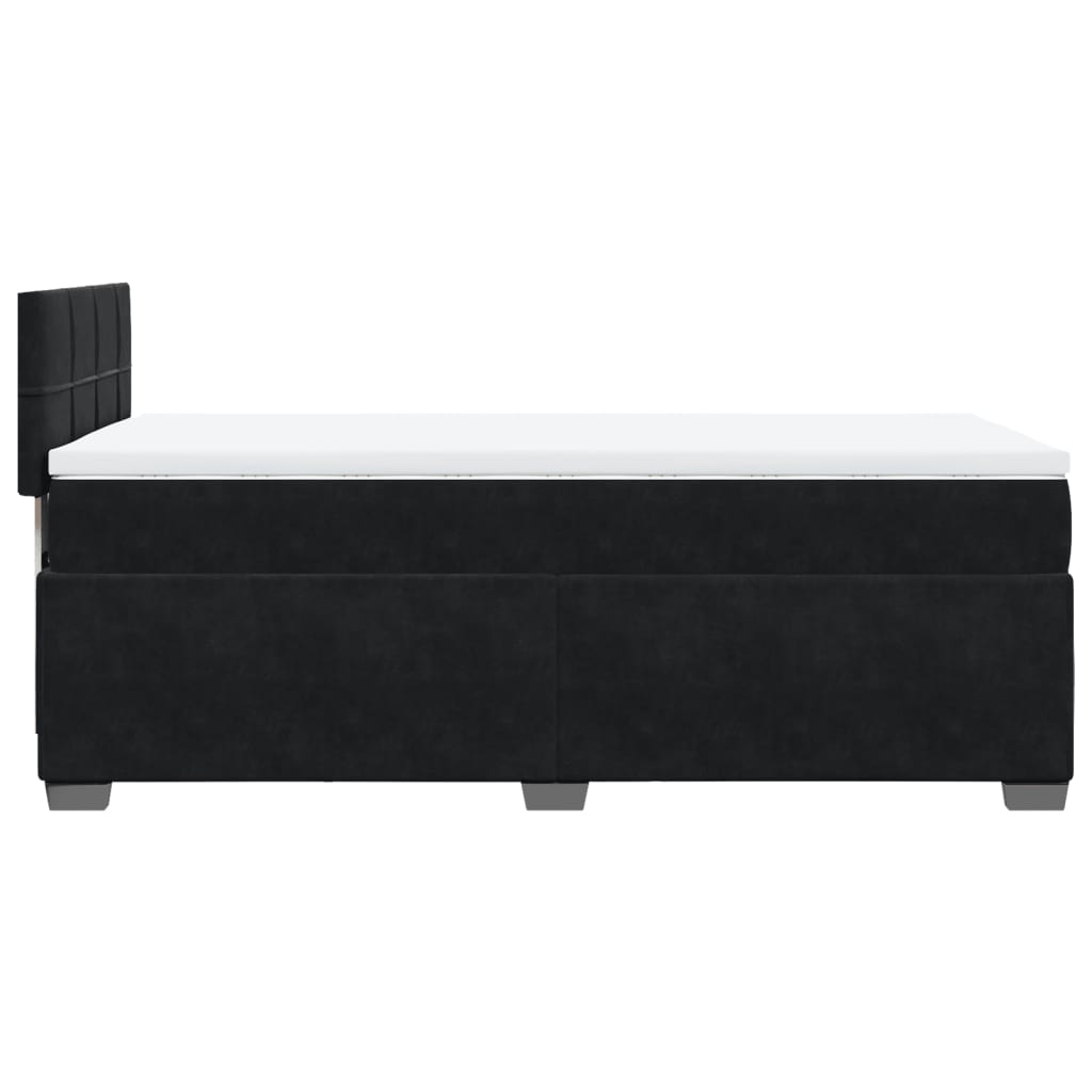 Boxspring met matras fluweel zwart 100x200 cm is nu te koop bij PeponiXL, paradijselijk wonen!
