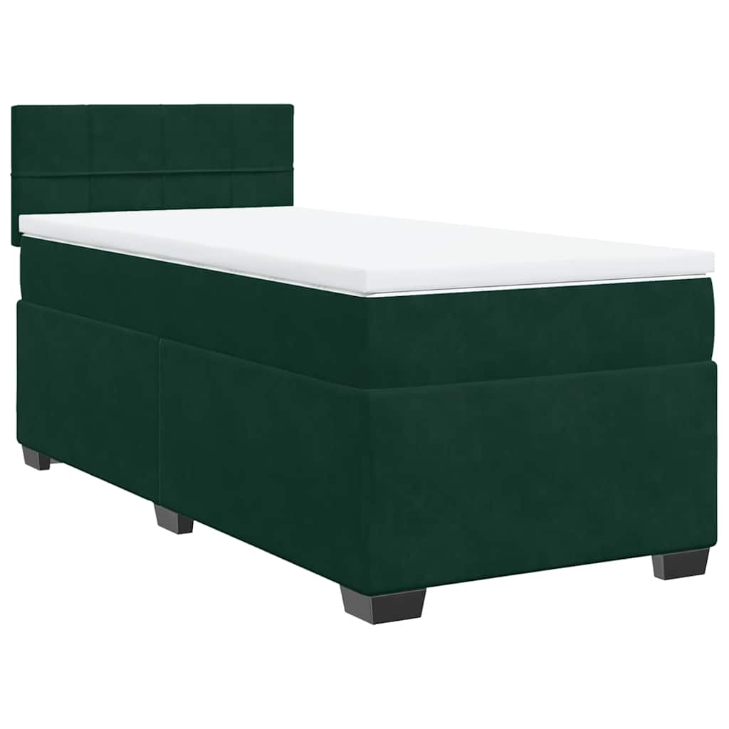 Boxspring met matras fluweel donkergroen 100x200 cm is nu te koop bij PeponiXL, paradijselijk wonen!