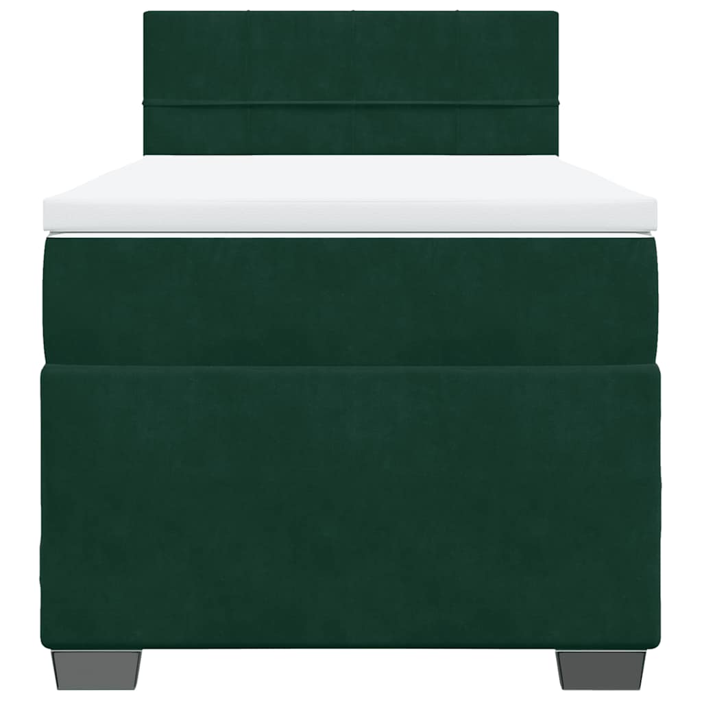 Boxspring met matras fluweel donkergroen 100x200 cm is nu te koop bij PeponiXL, paradijselijk wonen!