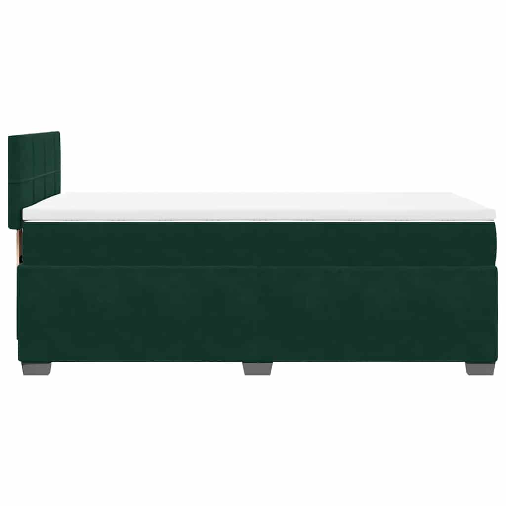 Boxspring met matras fluweel donkergroen 100x200 cm is nu te koop bij PeponiXL, paradijselijk wonen!
