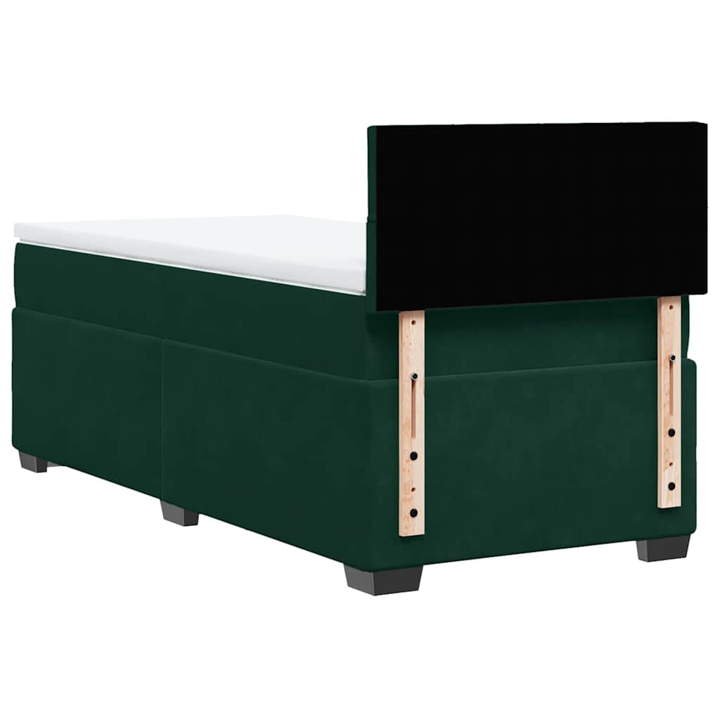 Boxspring met matras fluweel donkergroen 100x200 cm is nu te koop bij PeponiXL, paradijselijk wonen!