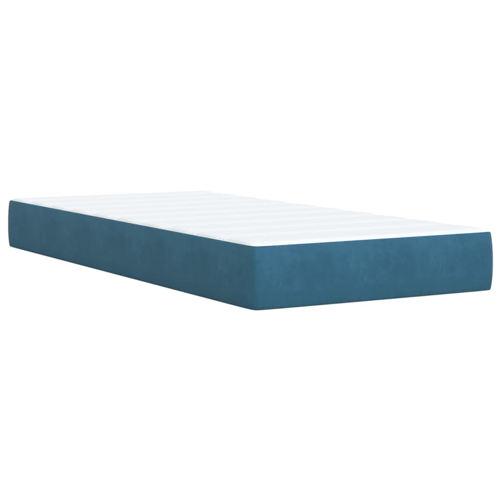 Boxspring met matras fluweel donkerblauw 100x200 cm is nu te koop bij PeponiXL, paradijselijk wonen!