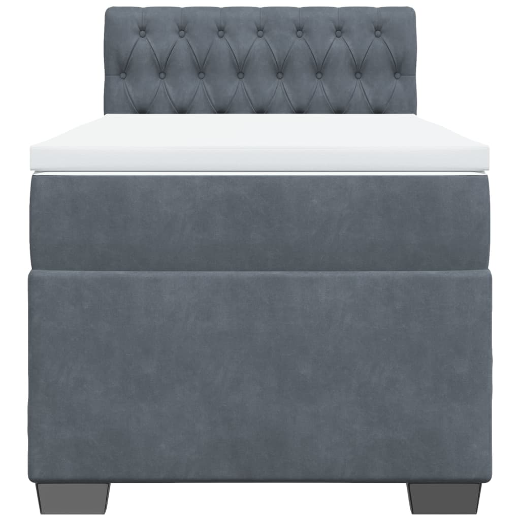 Boxspring met matras fluweel donkergrijs 100x200 cm is nu te koop bij PeponiXL, paradijselijk wonen!