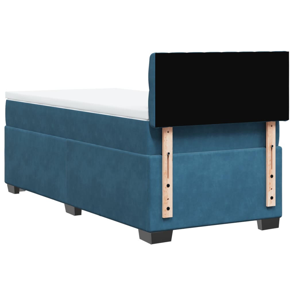 Boxspring met matras fluweel donkerblauw 100x200 cm is nu te koop bij PeponiXL, paradijselijk wonen!