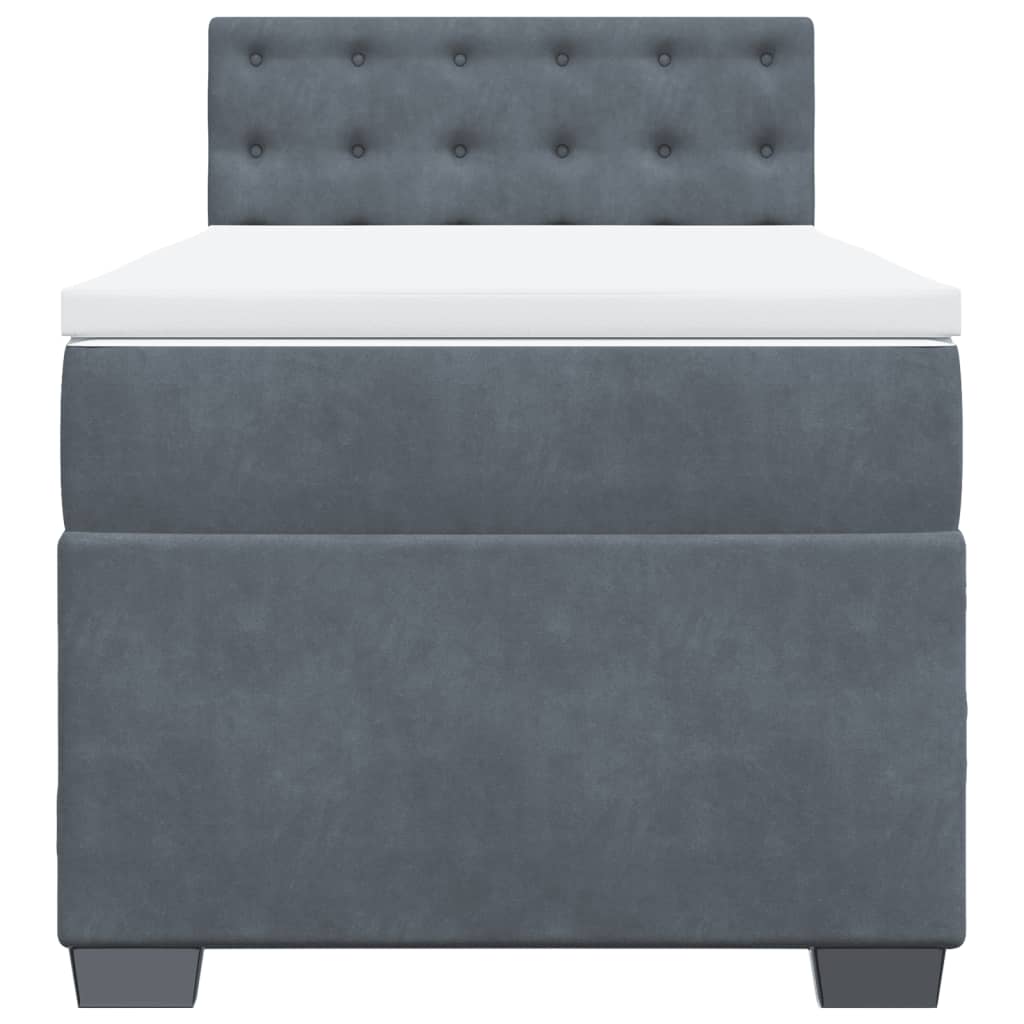 Boxspring met matras fluweel donkergrijs 100x200 cm is nu te koop bij PeponiXL, paradijselijk wonen!