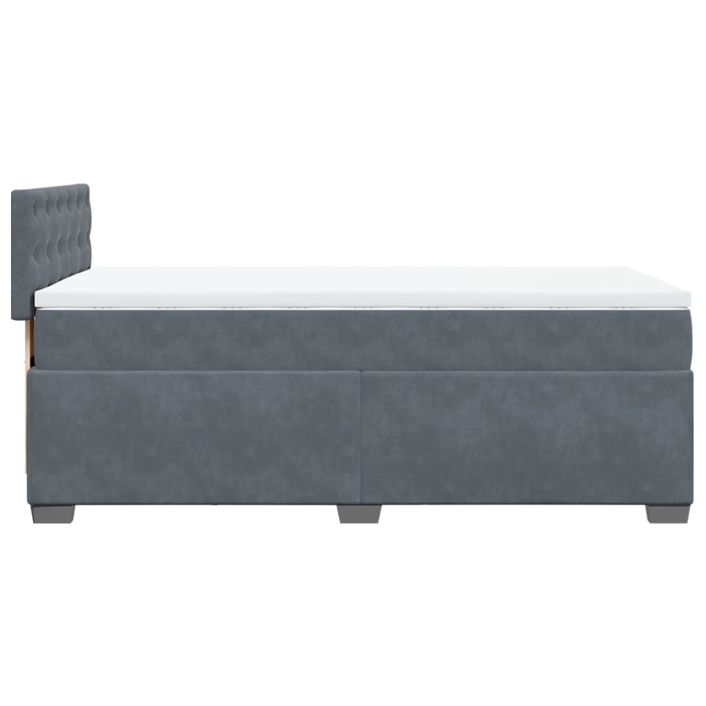 Boxspring met matras fluweel donkergrijs 100x200 cm is nu te koop bij PeponiXL, paradijselijk wonen!