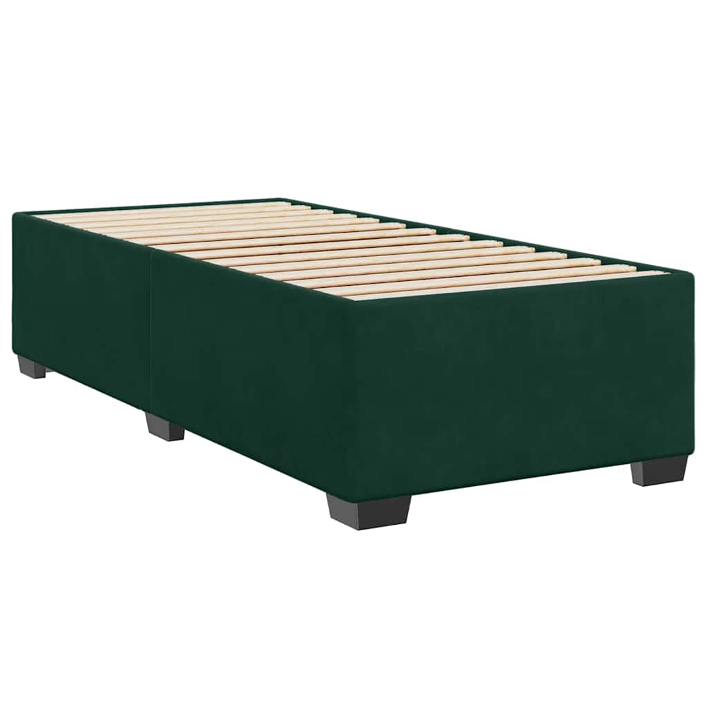 Boxspring met matras fluweel donkergroen 100x200 cm is nu te koop bij PeponiXL, paradijselijk wonen!
