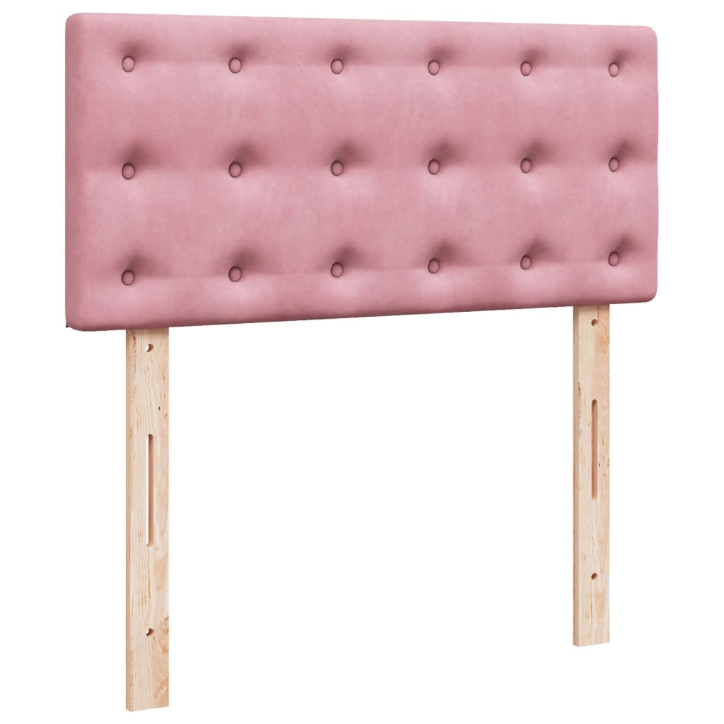 Boxspring met matras fluweel roze 100x200 cm is nu te koop bij PeponiXL, paradijselijk wonen!