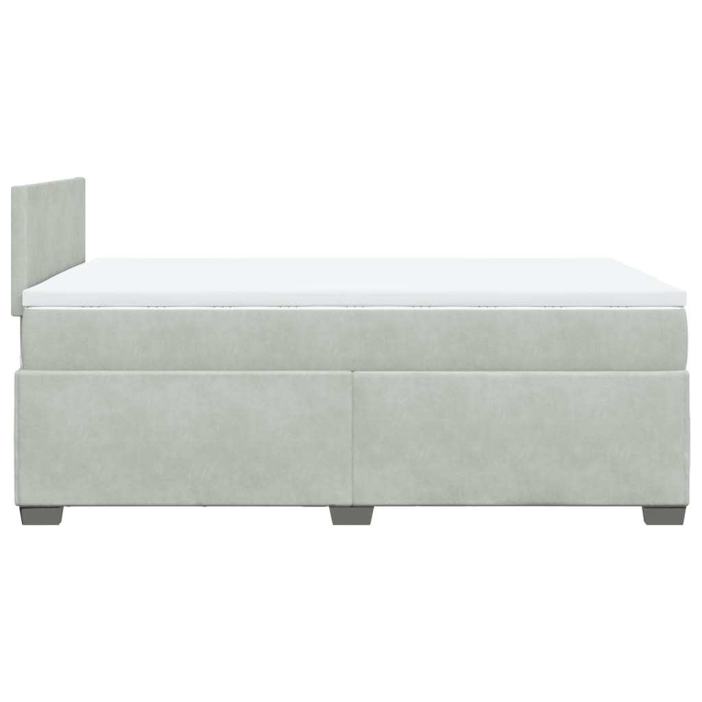 Boxspring met matras fluweel lichtgrijs 120x190 cm is nu te koop bij PeponiXL, paradijselijk wonen!