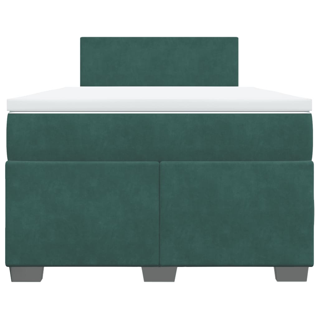 Boxspring met matras fluweel donkergroen 120x190 cm is nu te koop bij PeponiXL, paradijselijk wonen!