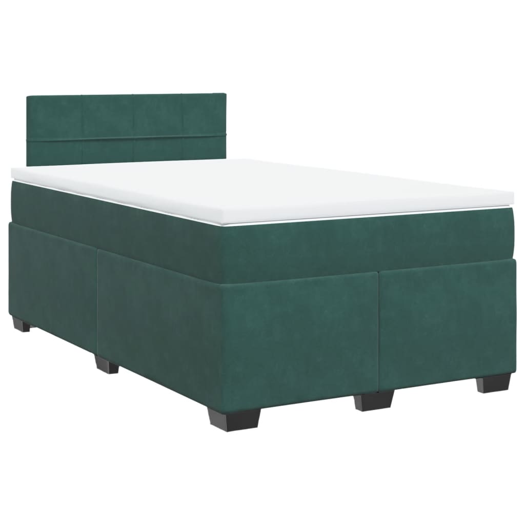 Boxspring met matras fluweel donkergroen 120x190 cm is nu te koop bij PeponiXL, paradijselijk wonen!