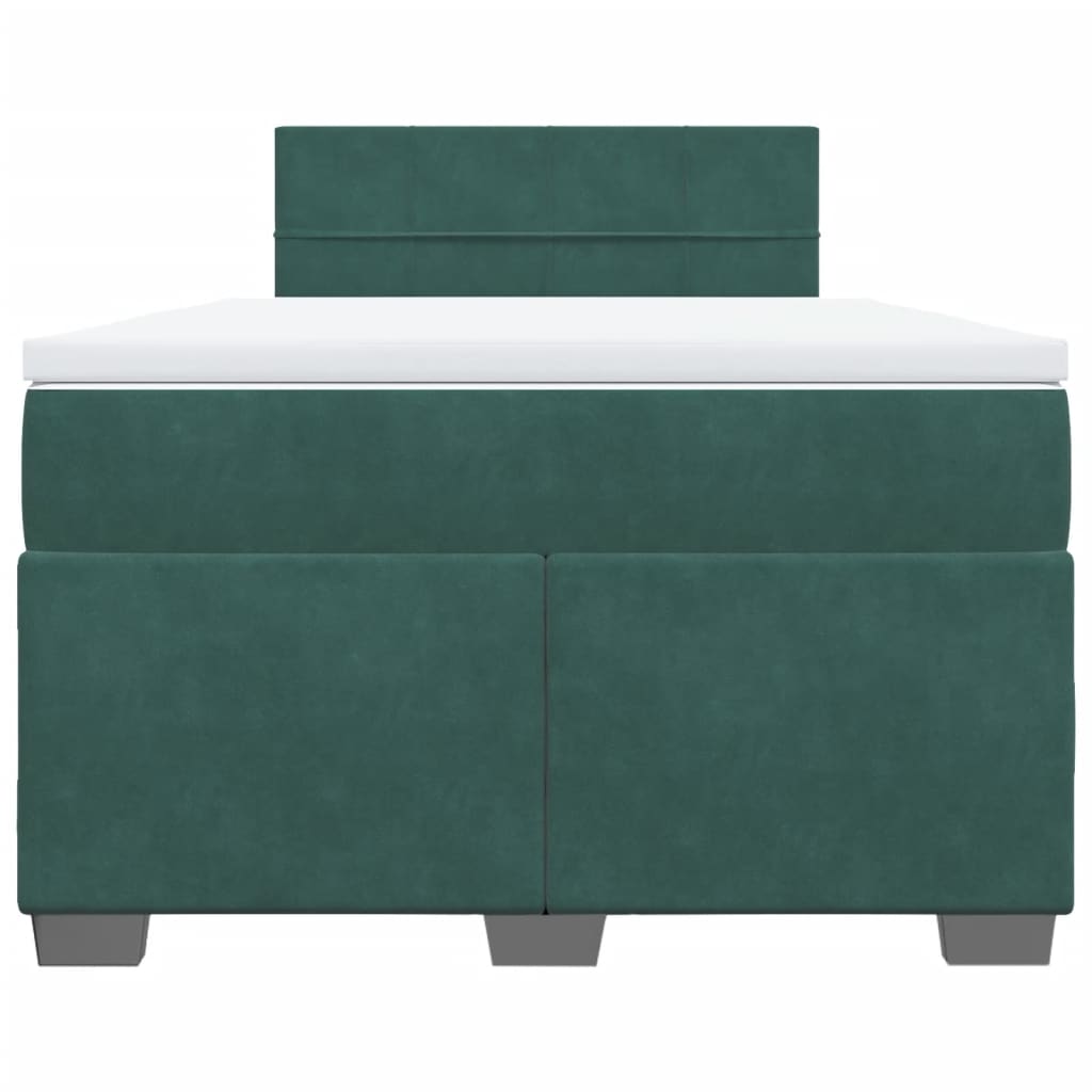 Boxspring met matras fluweel donkergroen 120x190 cm is nu te koop bij PeponiXL, paradijselijk wonen!