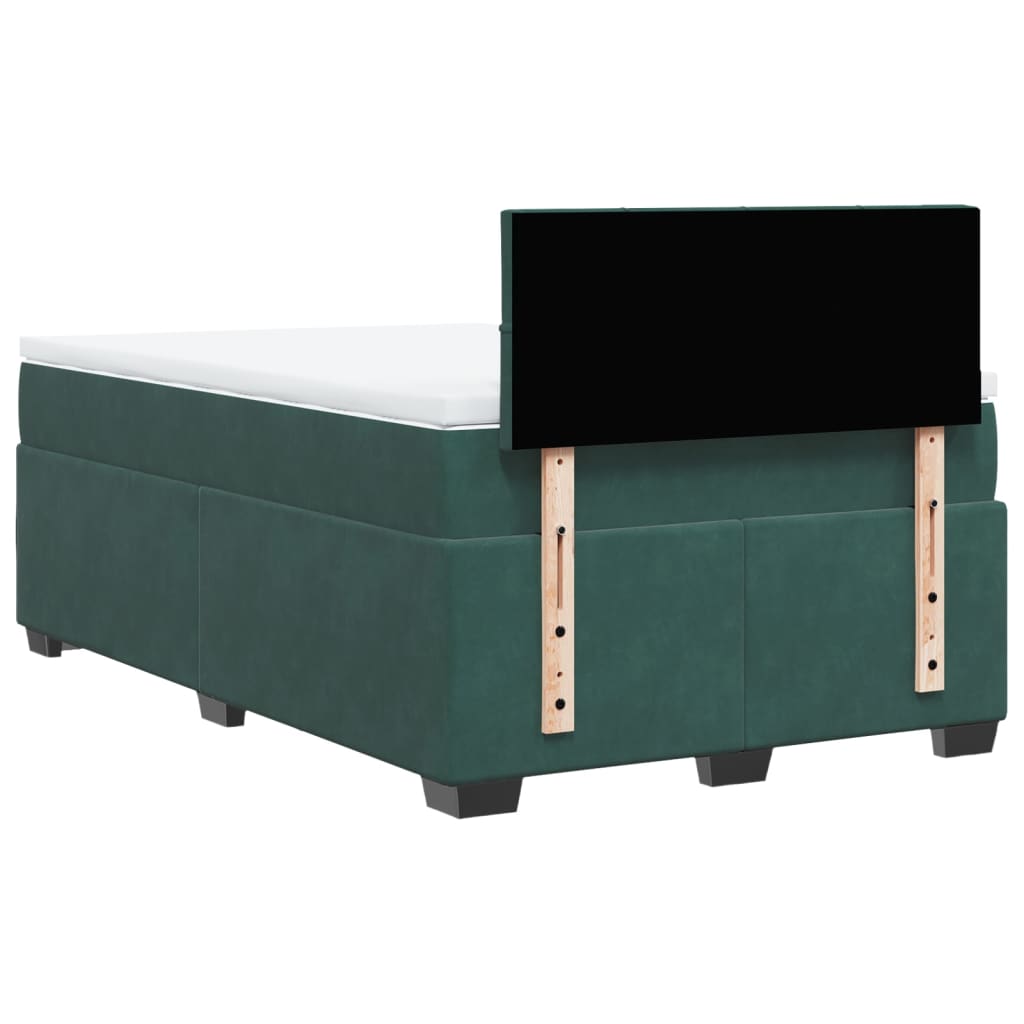 Boxspring met matras fluweel donkergroen 120x190 cm is nu te koop bij PeponiXL, paradijselijk wonen!