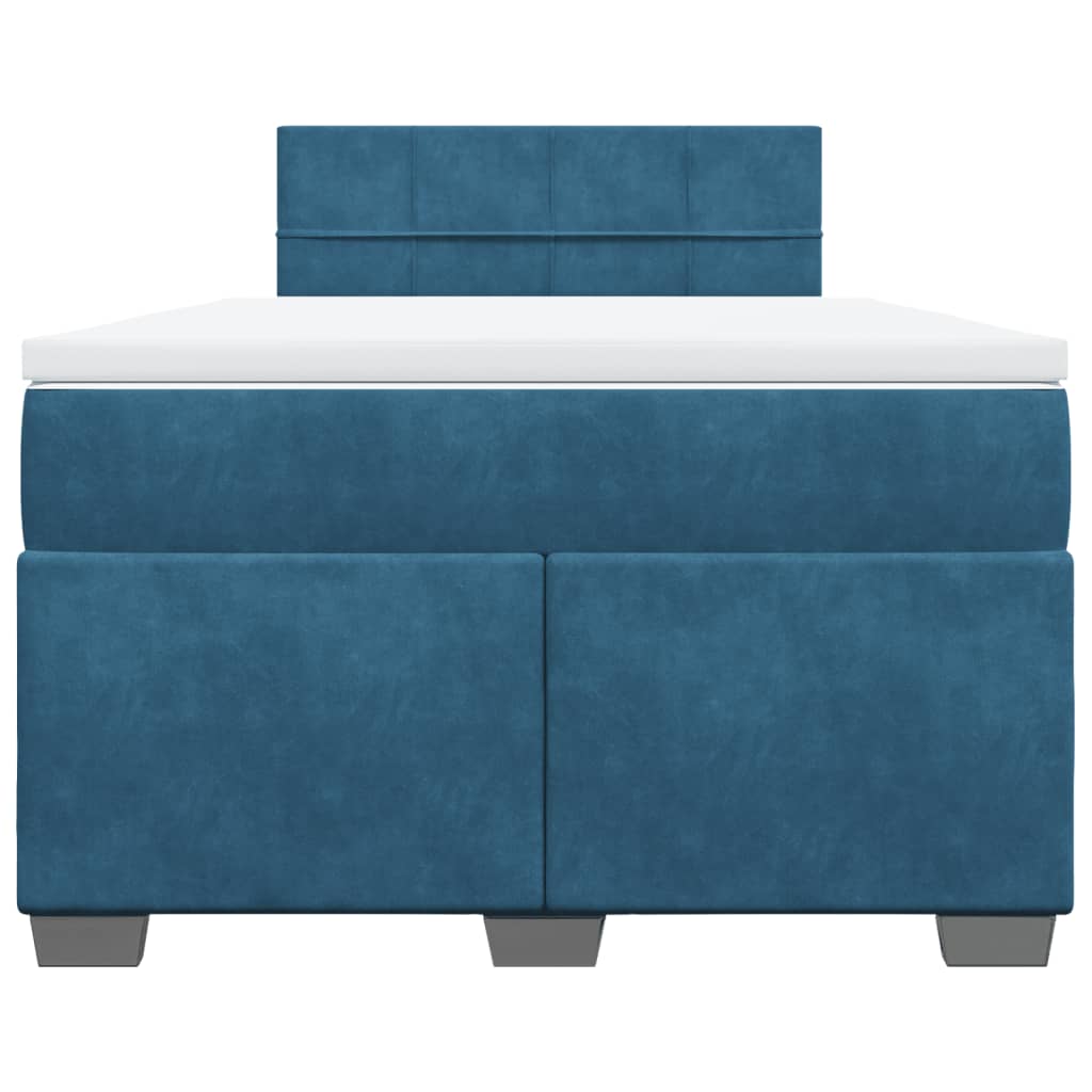 Boxspring met matras fluweel donkerblauw 120x190 cm is nu te koop bij PeponiXL, paradijselijk wonen!