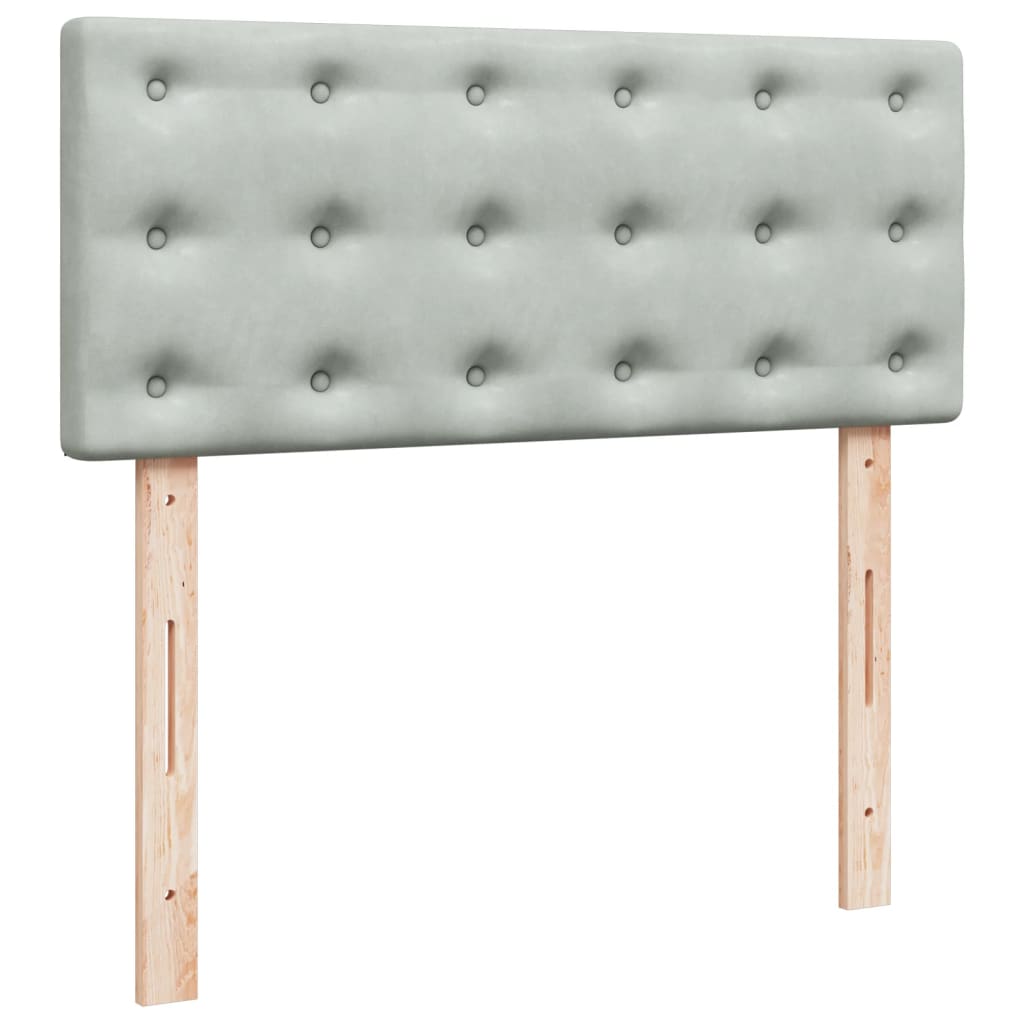 Boxspring met matras fluweel lichtgrijs 120x190 cm is nu te koop bij PeponiXL, paradijselijk wonen!