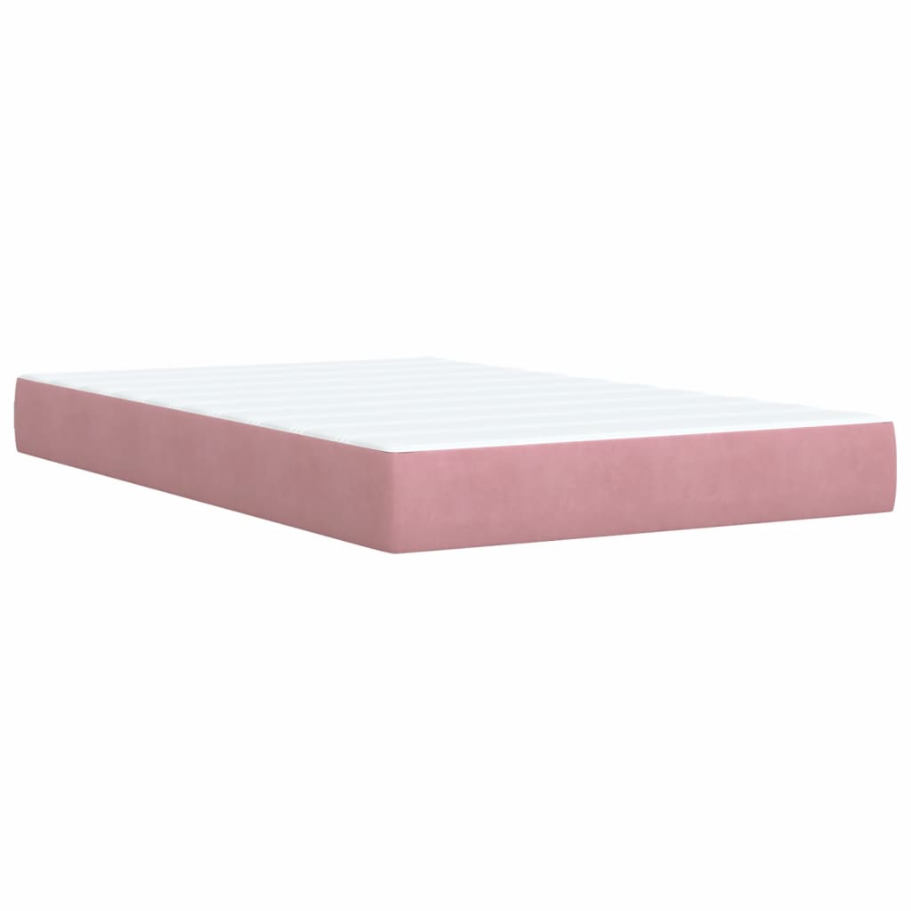 Boxspring met matras fluweel roze 120x190 cm is nu te koop bij PeponiXL, paradijselijk wonen!