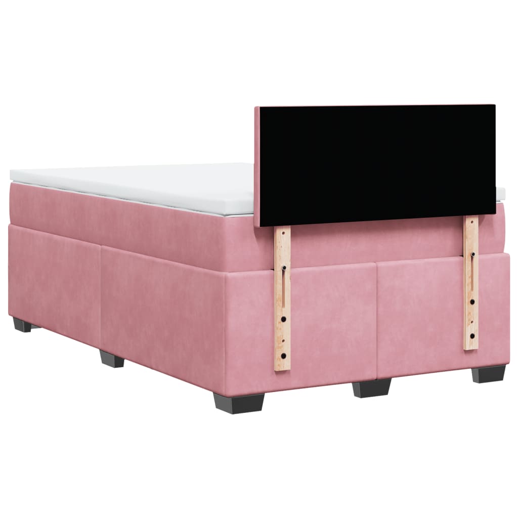 Boxspring met matras fluweel roze 120x190 cm is nu te koop bij PeponiXL, paradijselijk wonen!