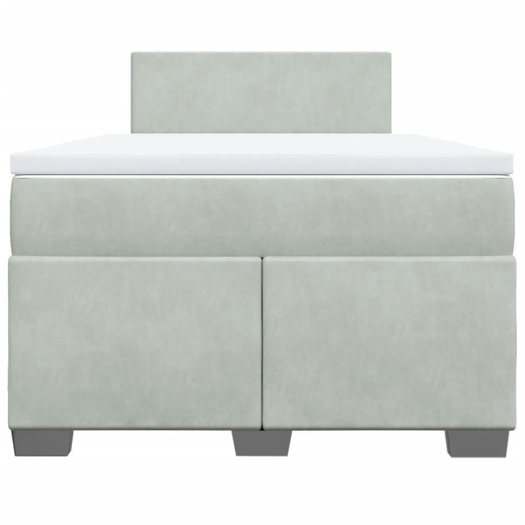 Boxspring met matras fluweel lichtgrijs 120x200 cm is nu te koop bij PeponiXL, paradijselijk wonen!