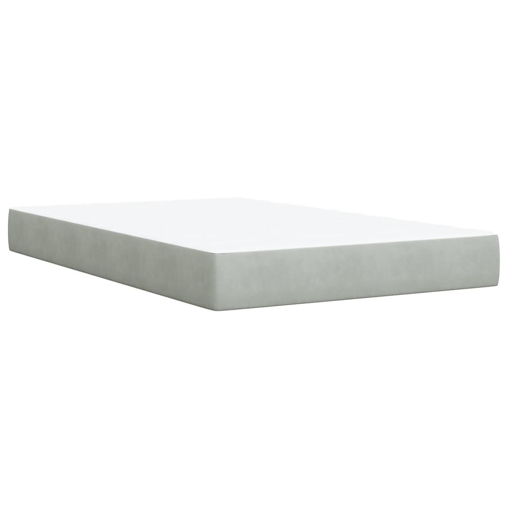 Boxspring met matras fluweel lichtgrijs 120x200 cm is nu te koop bij PeponiXL, paradijselijk wonen!