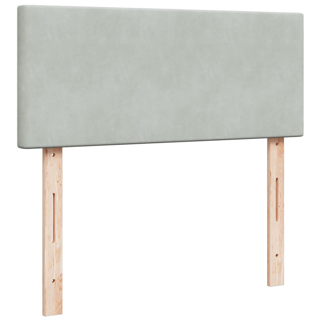 Boxspring met matras fluweel lichtgrijs 120x200 cm is nu te koop bij PeponiXL, paradijselijk wonen!