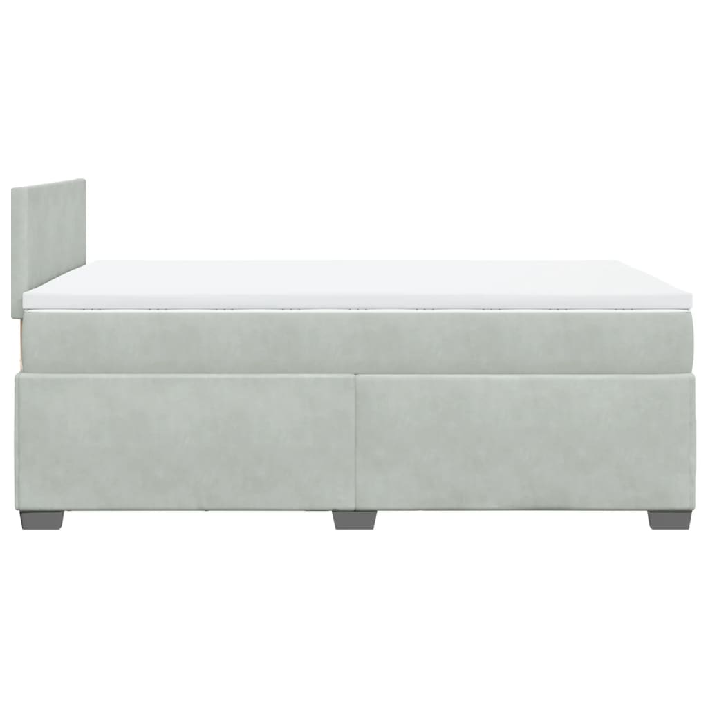 Boxspring met matras fluweel lichtgrijs 120x200 cm is nu te koop bij PeponiXL, paradijselijk wonen!