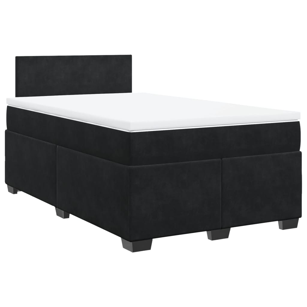 Boxspring met matras fluweel zwart 120x200 cm is nu te koop bij PeponiXL, paradijselijk wonen!
