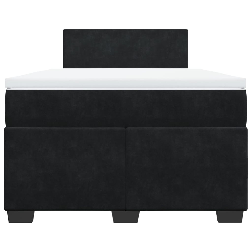 Boxspring met matras fluweel zwart 120x200 cm is nu te koop bij PeponiXL, paradijselijk wonen!