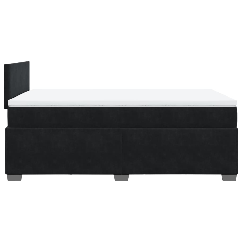 Boxspring met matras fluweel zwart 120x200 cm is nu te koop bij PeponiXL, paradijselijk wonen!