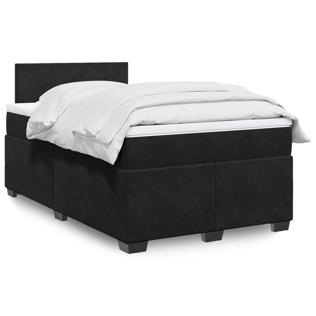 Boxspring met matras fluweel zwart 120x200 cm is nu te koop bij PeponiXL, paradijselijk wonen!
