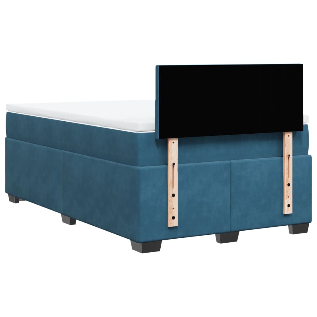 Boxspring met matras fluweel donkerblauw 120x200 cm is nu te koop bij PeponiXL, paradijselijk wonen!