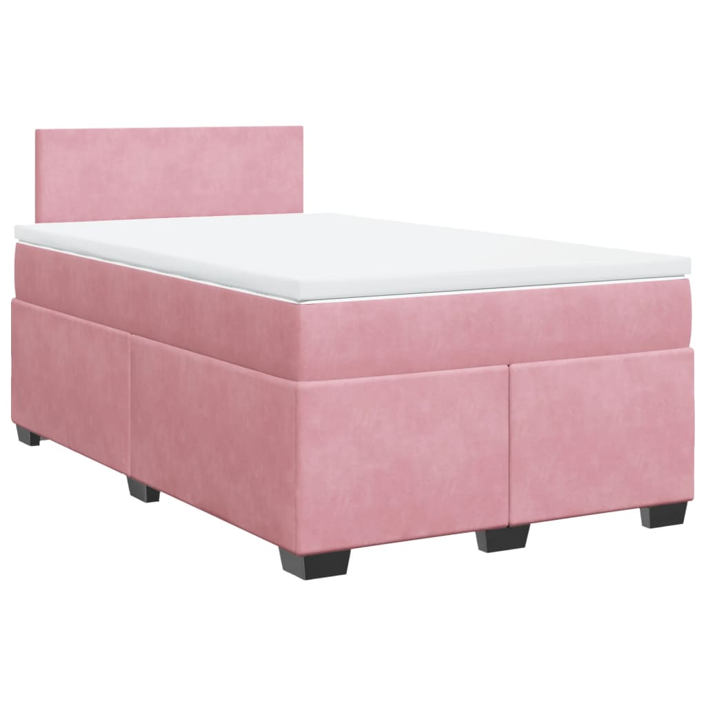 Boxspring met matras fluweel roze 120x200 cm is nu te koop bij PeponiXL, paradijselijk wonen!