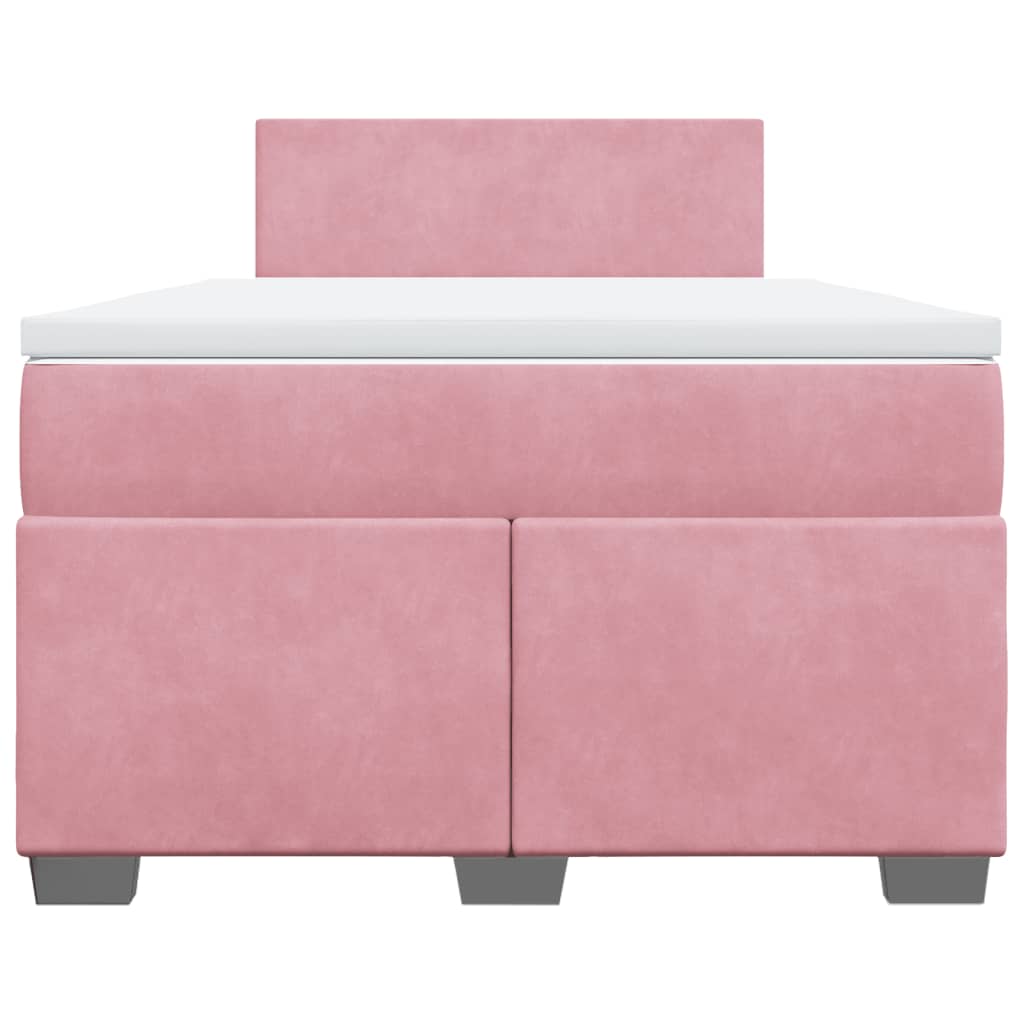 Boxspring met matras fluweel roze 120x200 cm is nu te koop bij PeponiXL, paradijselijk wonen!