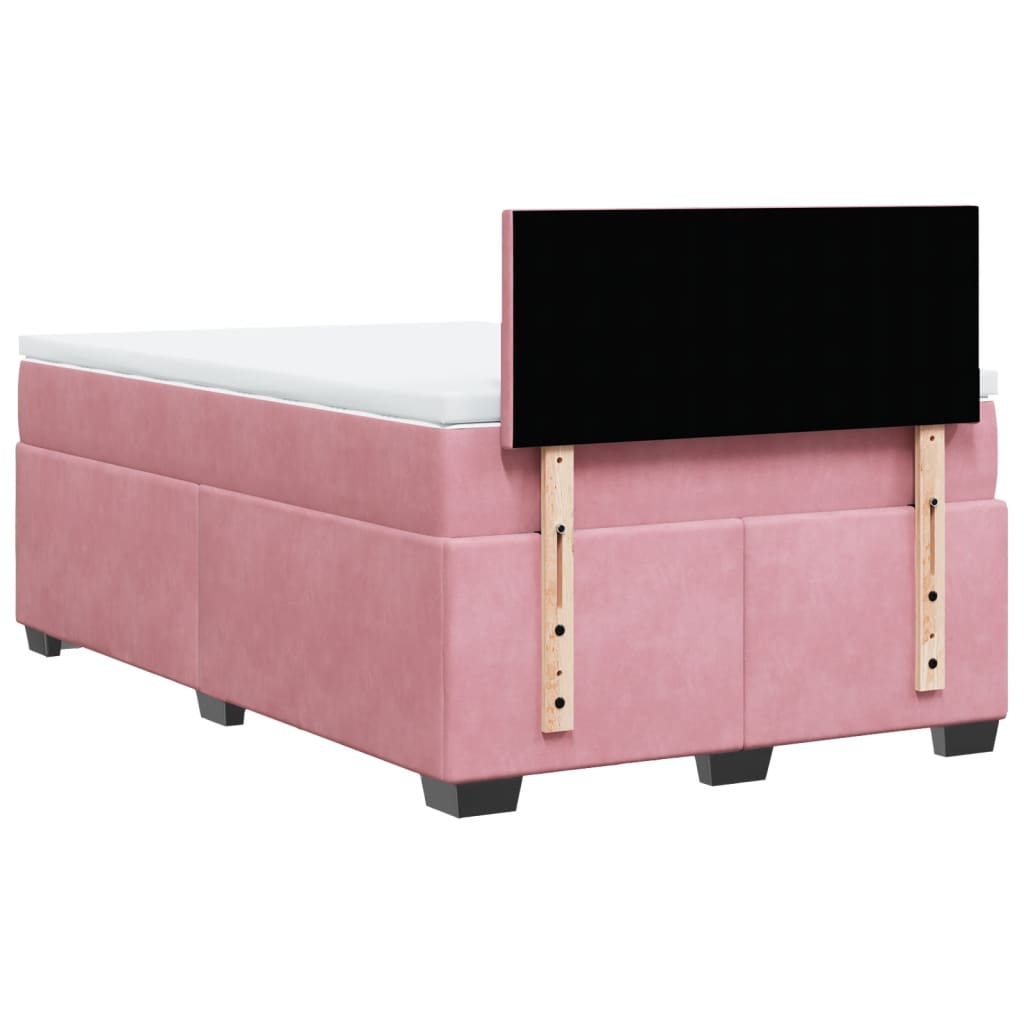 Boxspring met matras fluweel roze 120x200 cm is nu te koop bij PeponiXL, paradijselijk wonen!