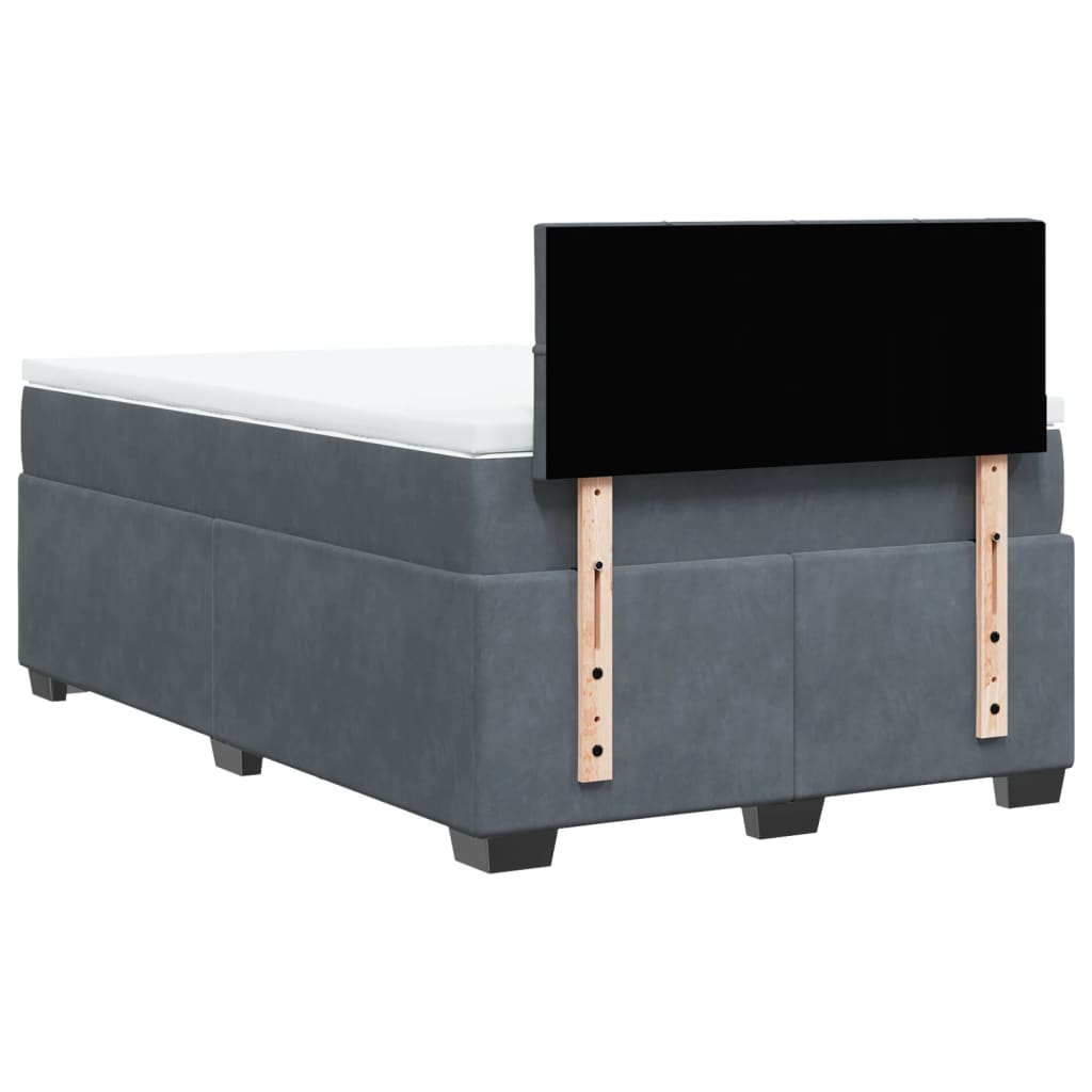 Boxspring met matras fluweel donkergrijs 120x200 cm is nu te koop bij PeponiXL, paradijselijk wonen!