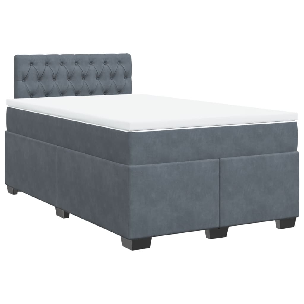 Boxspring met matras fluweel donkergrijs 120x200 cm is nu te koop bij PeponiXL, paradijselijk wonen!